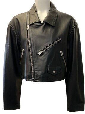 Iro Black Leather Castilli Moto Jacket